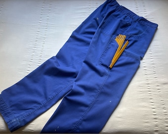 Vintage Arbeitshose Arbeitshose W30 Arbeitskleidung Arbeiter Bauern Hobo Utility Verblasste blaue Arbeitshose Medium 2135