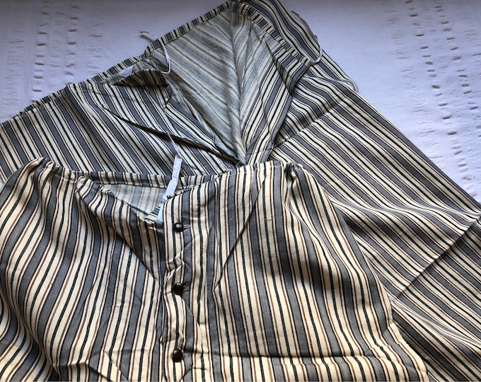 Prison Issue Pyjamas Vintage 60s French Brushed Flannel Cotton Stripe Pyjamas Pajamas ...