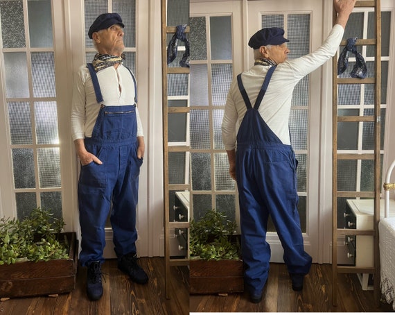 Vintage 80s Dungarees XLarge W40" L30" XL Overall… - image 2