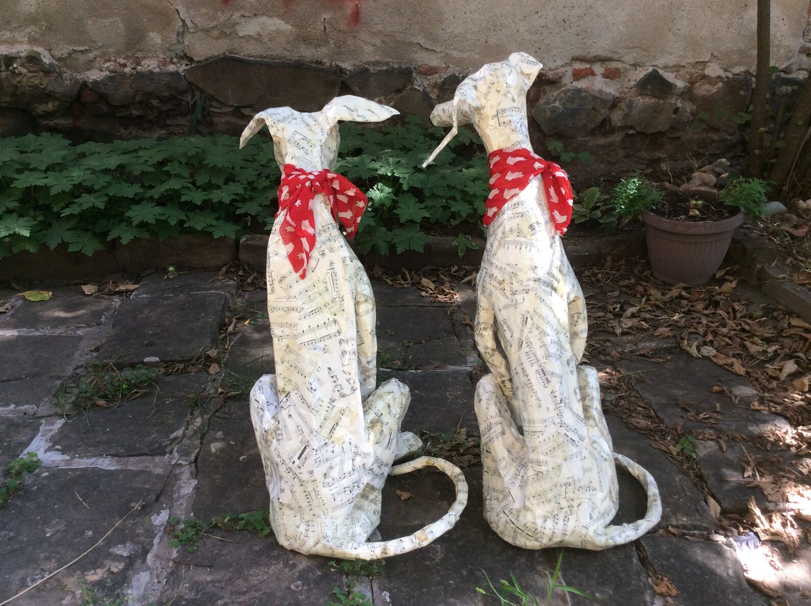 English Whippet Greyhound Paper Mache Dog Statue Real Size 29 Etsy