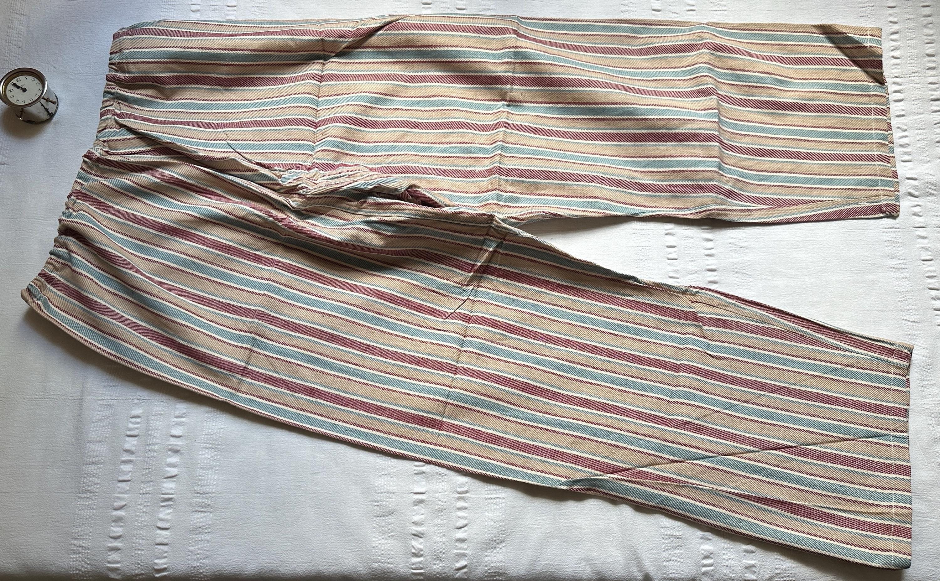 Prison Issue Pyjamas Vintage 60s French Brushed Flannel Cotton Stripe Pyjamas Pajamas ...
