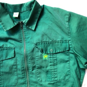 Vintage 80s Jumpsuit Boiler Suit Pit 21.5&quot; Made in Austria Overalls Trousers Dungarees Green Workwear Workers Medium Large Work wear 1664