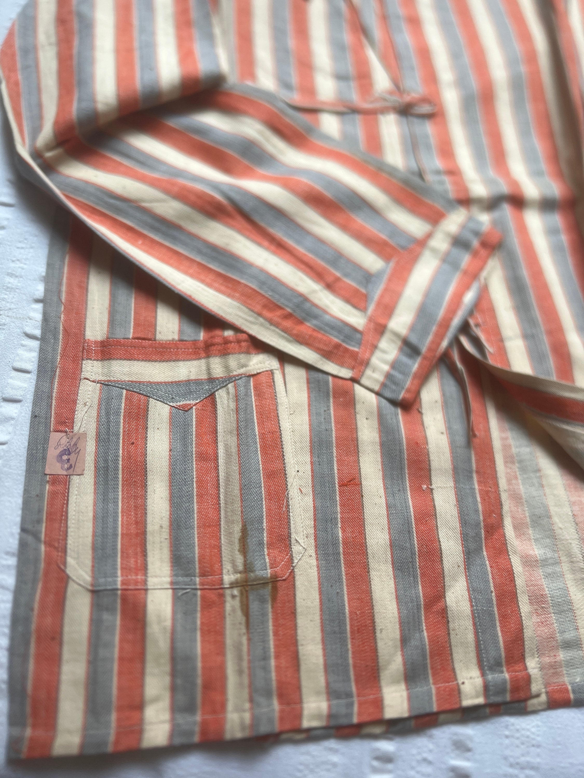 Vintage 50's Prison French Work Shirt Jacket Medium Large 