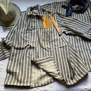 Vintage 50's Prison French Work Shirt Jacket Medium Large - Etsy
