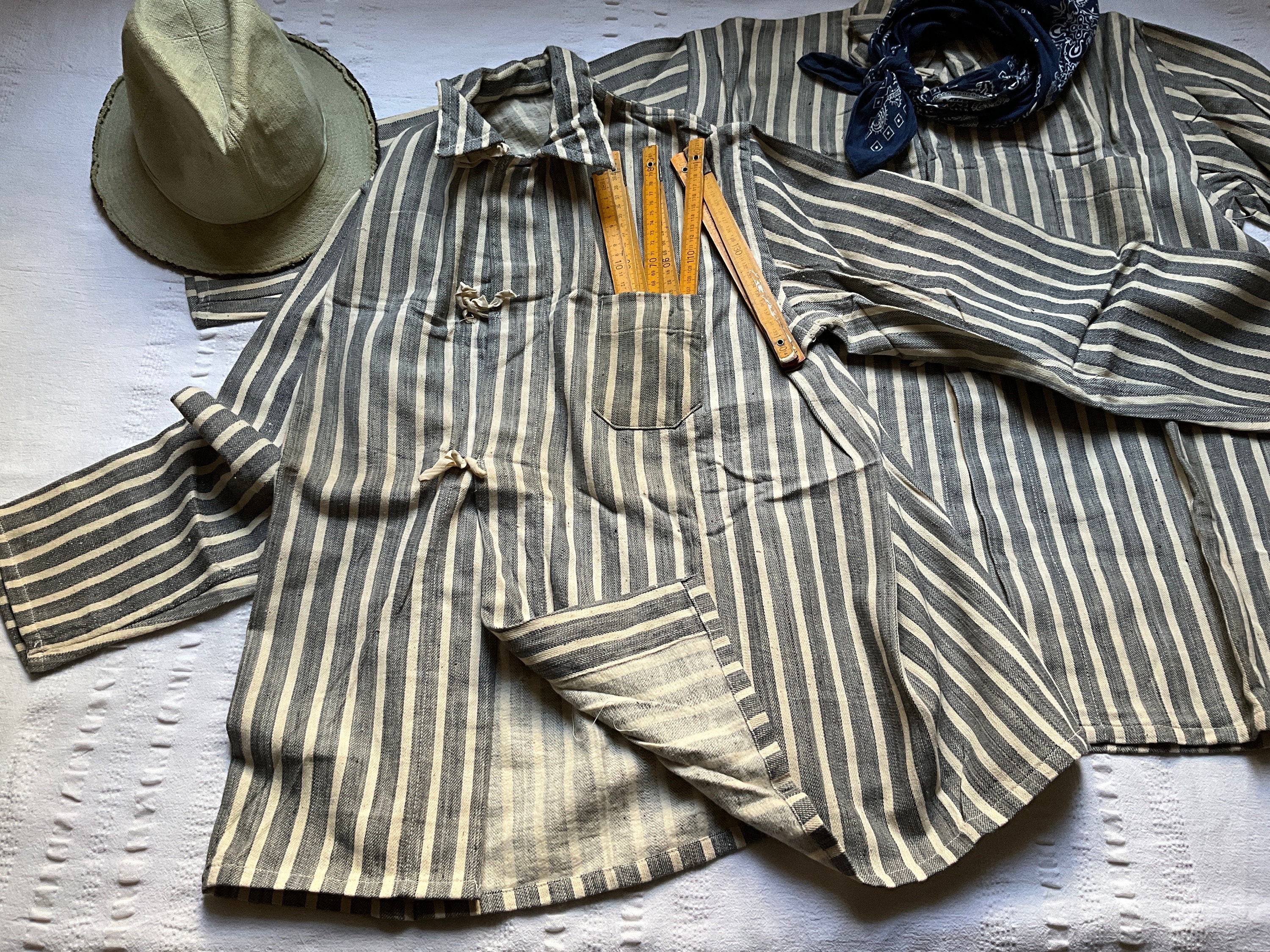 Vintage 50's Prison French Work Shirt Jacket Medium Large - Etsy