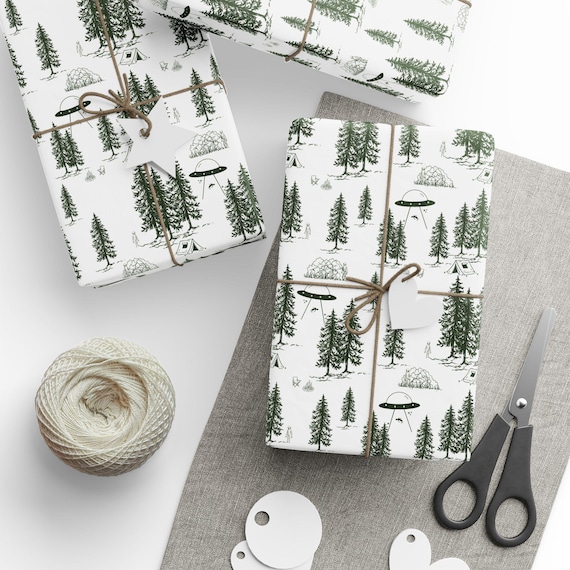 Toile Pattern "Alien Camp Scene" Wrapping Paper