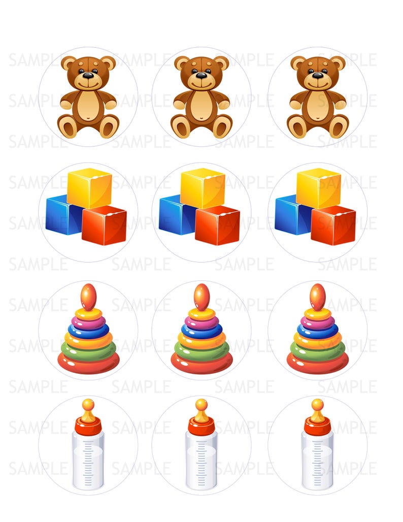 Baby Shower Icing Sheet Edible Image Baby Shower Cupcake Etsy