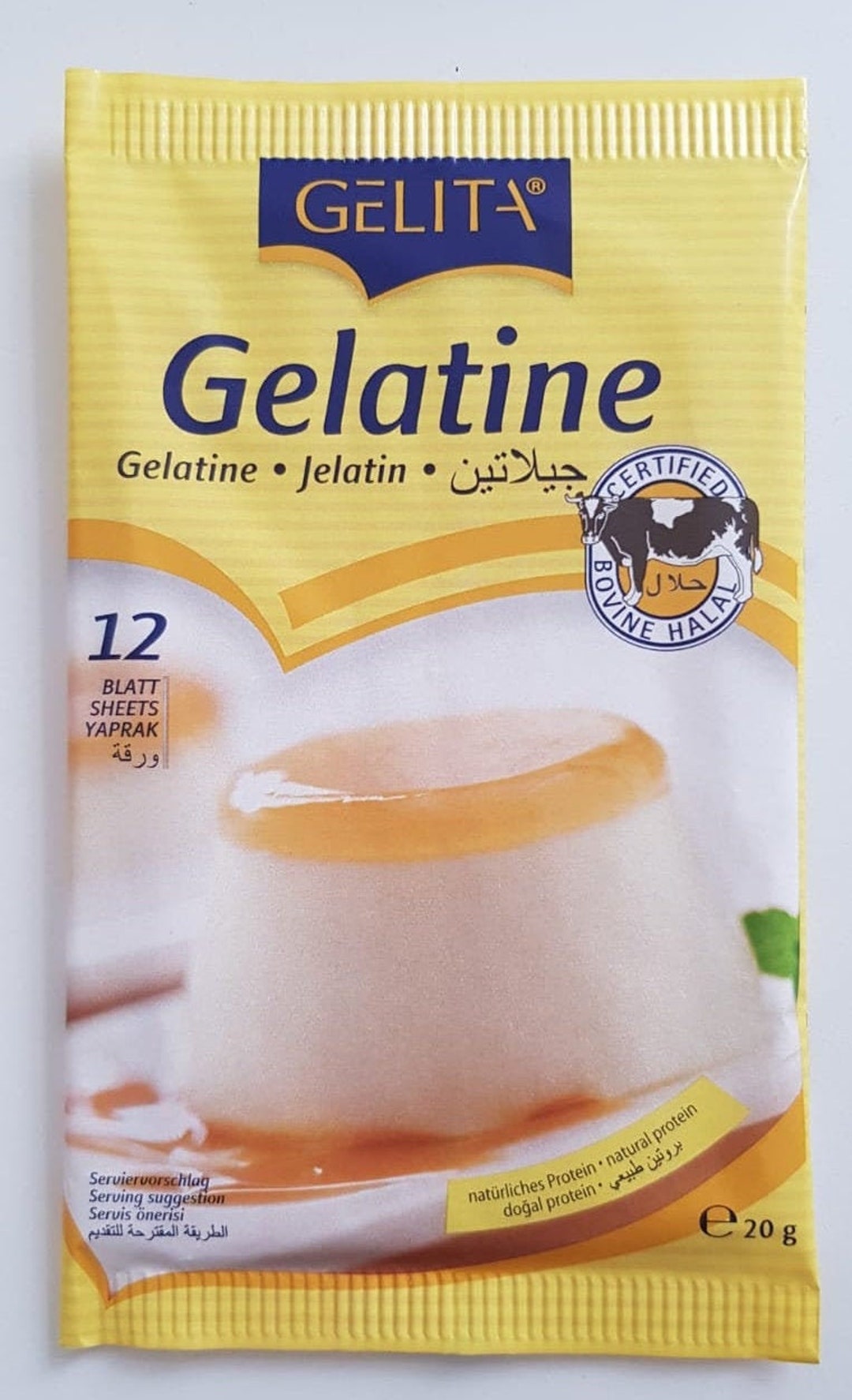 12 Sheets Halal Leaf Gelatine Bovine Beef Gelatin by Gelita Gelling