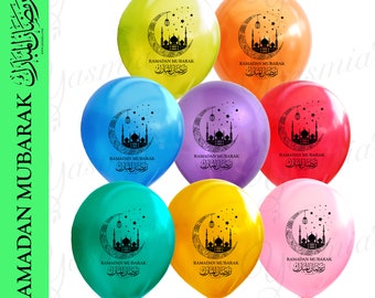 10 Ramadan Mubarak Balloons Decoration Multicolour Ramadan Party Decoration