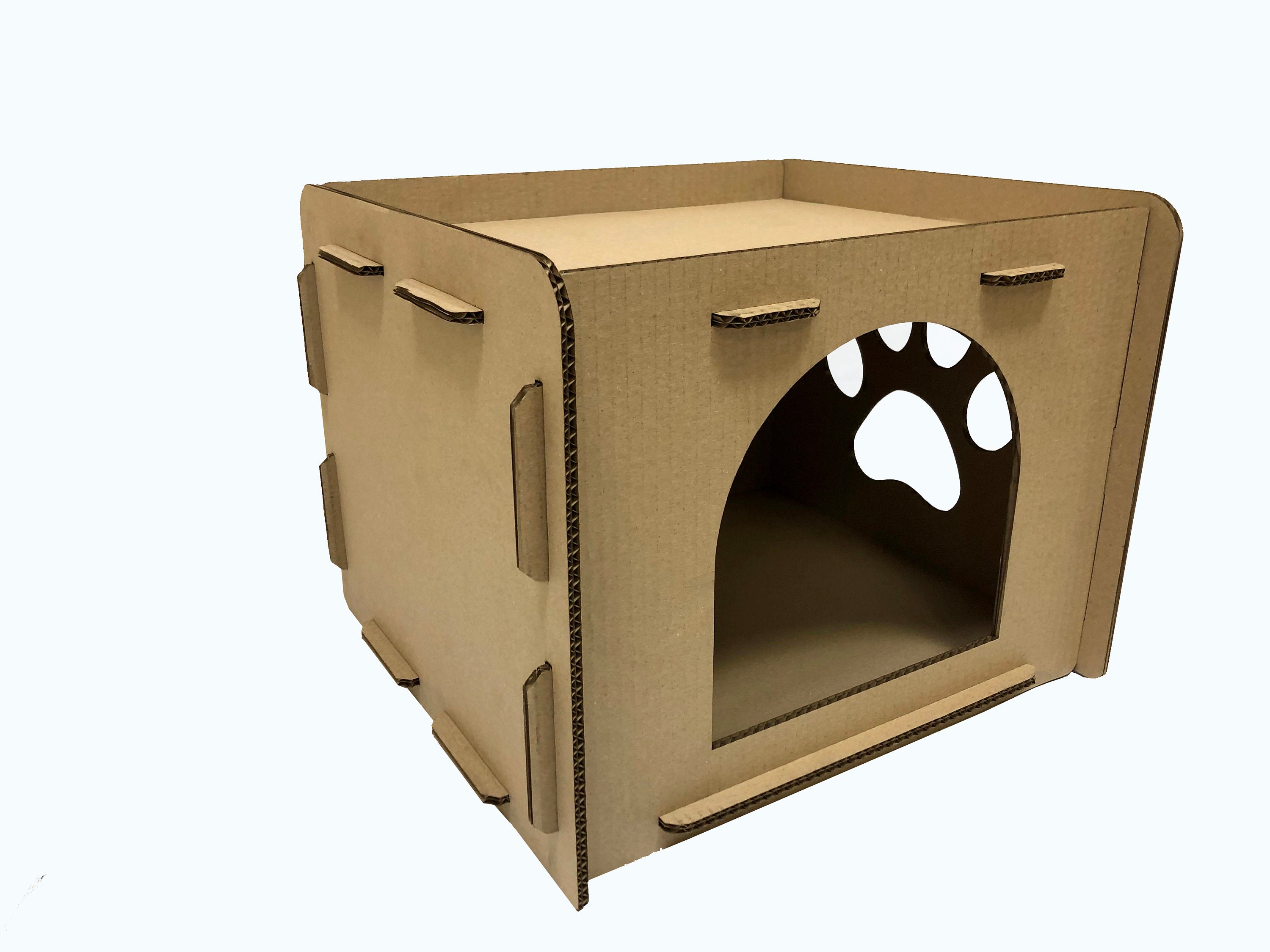 Cardboard Cat House Eco-Friendly Pet Bed, Personalized Gift