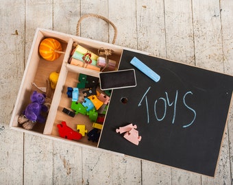 Child Chalk Board/ Kids Drawing Set / Gift Store Toys Box/ Children's Gift Set with Color Crayons