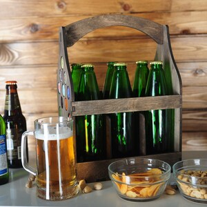 Gifts for Him Bottle Carrier 6 Pack / Beer Bottle Box / Beer Crate 6 / Beer Lover / Eco Valentine's Day GiftsFor Husband image 10