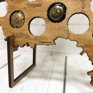 Originale Geschenke / Französische Karte Champagnerkapseln / Französische Weinwand / Jubiläumsgeschenk / Champagne Region Französisches Geschenk
