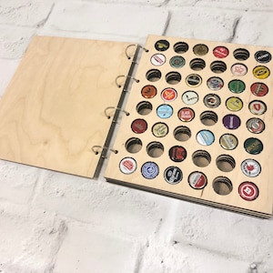 Personalized Beer Cap Album: Wooden Bottle Cap Holder, 192 Holes, Gift For Him, For Beer Lover