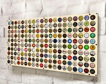 Large Beer Cap Holder Wall Decor/ Wooden Bottle Cap Display for Home Bar/ Birthday Gift for Beer Lover / Man Cave /Personalized Gift For Him