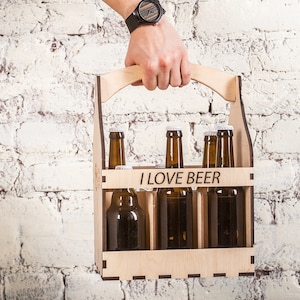 Gifts For Husband / Father&#39;s Day / 6 Beer Bottle Box / Personalized Gift For Beer Lover / 6 Pack Beer / Gifts For Brother / F
