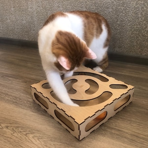 Personalized Cat Puzzle Toy: Eco-Friendly Wooden Kitten Game