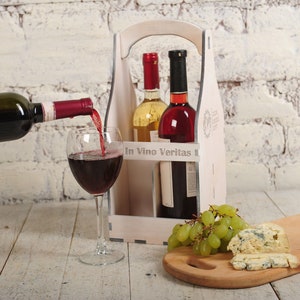 Personalized Wine Box / Wine Caddy / Wine Crate 4/ Wine Bottle Carrier Wine Lover Gift