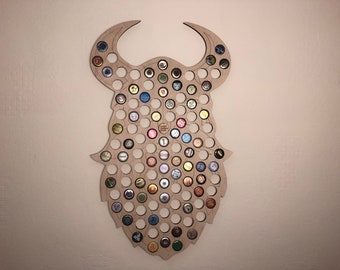 Valentine's Day Gifts For Him Viking Wall Art / Beer Cap Map Viking / Beer Cap Holder Barbarbian/ Man Cave Wall Decor