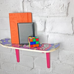Recycled Skateboard Shelf: Kids Room Decor, Maple Wood