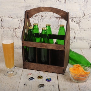 Gifts for Him Bottle Carrier 6 Pack / Beer Bottle Box / Beer Crate 6 / Beer Lover / Eco Valentine's Day GiftsFor Husband image 7