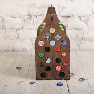 Gifts for Him Bottle Carrier 6 Pack / Beer Bottle Box / Beer Crate 6 / Beer Lover / Eco Valentine's Day GiftsFor Husband image 2