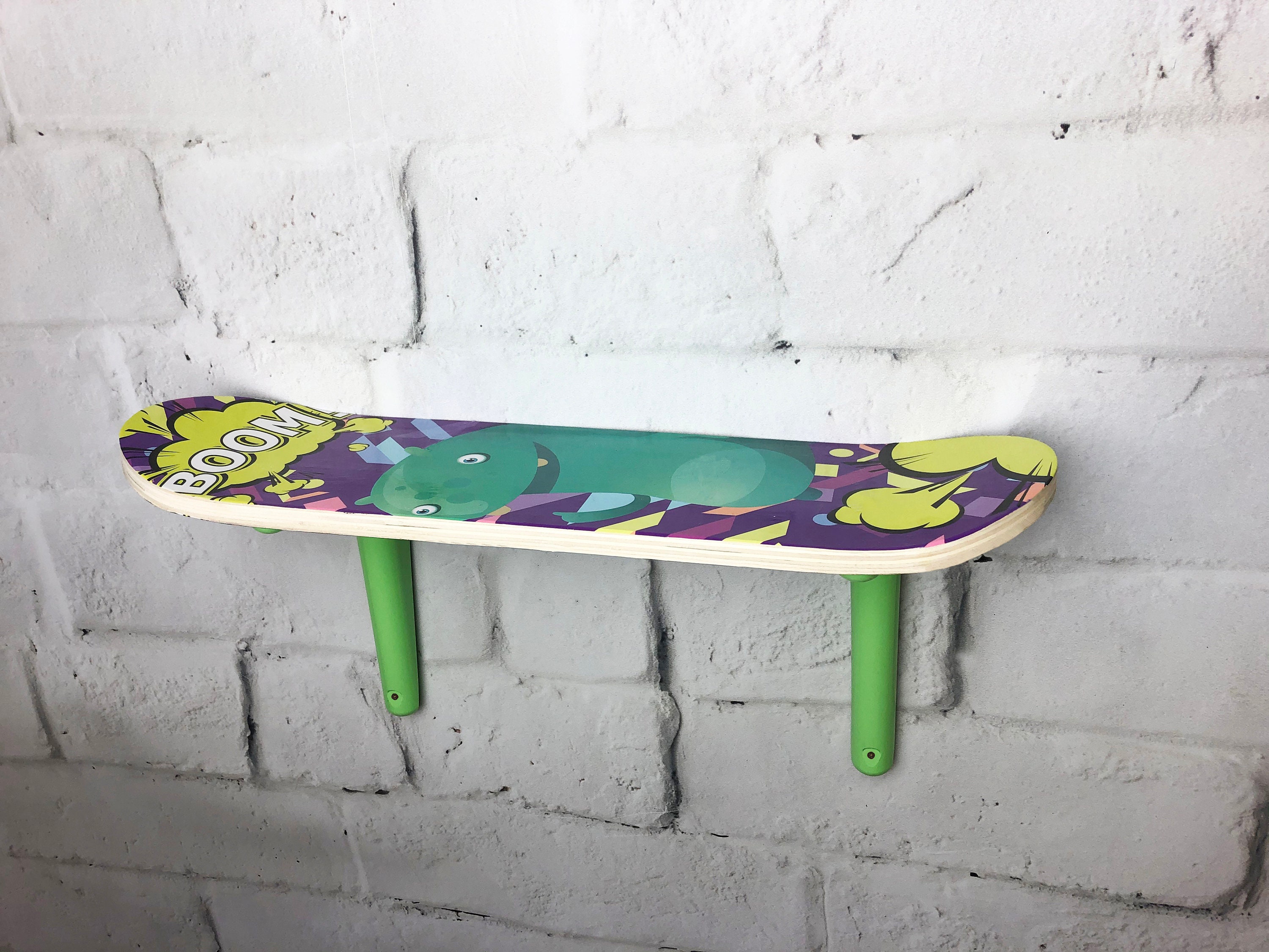 Bookshelves Skateboard Decor / Skateboard Deck Wall Art/ Open Etsy