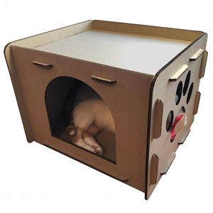Regalos ecológicos para mascotas / Cama original para mascotas / Suelo personalizado para gatos / Casa de cartón para mascotas