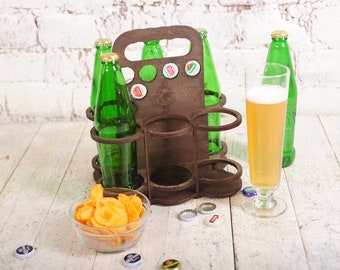 彼へのギフト｜木製ビールキャリア6個セットDIY｜クラフトビール好き｜釣り用ビールアクセサリー｜お父さん、夫、兄弟へのキャンプBBQギフト