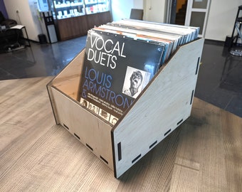 Houten opbergdoos voor vinylplaten: cadeau voor retromuziekliefhebber