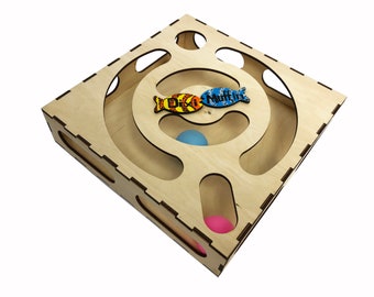 Personalized Cat Toy Box: Interactive Puzzle with Balls