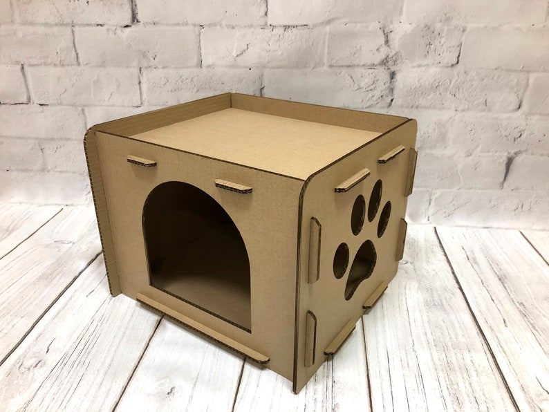House Cat/ Personalized Cardboard Cat House / Pet Bed/ Pet Etsy