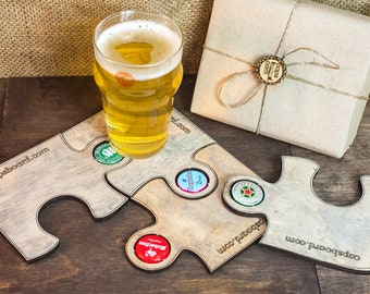 Gifts Glass Coaster Set / Personalized Beer Mats / Custom Drink Coasters Set / Gift For Brother Cupsholder Set