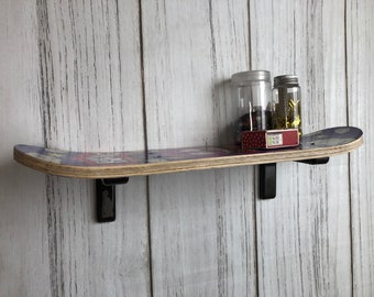 Large Open Shelf Skateboard Art / Home Decor Wall Shelves Real Skateboard / Gift Skateboard Deck / Children Room