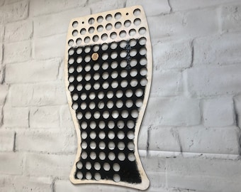 Personalized Beer Lover Gift: Wooden Beer Glass Display, Pub Wall Decor, Home Wall Art, Bottle Cap Holder, Gift for Him, Man Cave