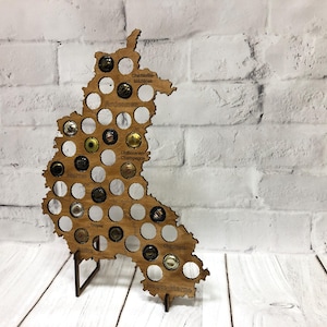 Französische Weinkarte / Valentinstag Geschenk / Französische Champagner Region / Frankreich Karte / Frankreich Champagne / Champagne Cap Display