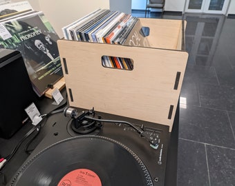 Eco Plywood Record Storage Box: Retro Vinyl Music Crate