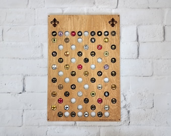 Personalized Champagne Cap Display: Wooden Wall Art, Eco-friendly Valentine's Day Gift, 73 Holes