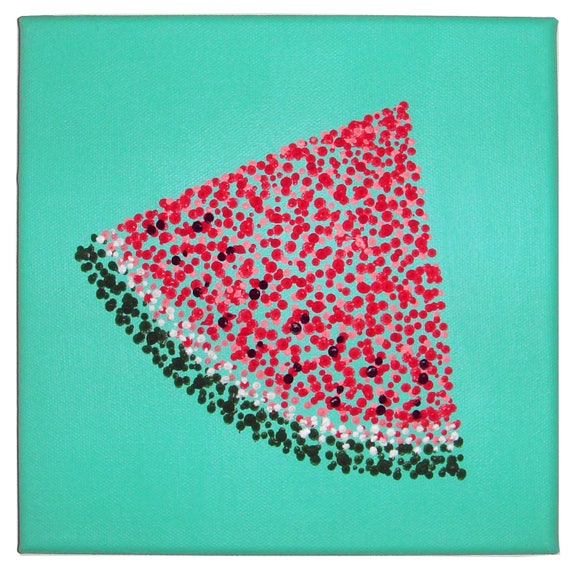 Lona de sandía acrílico 8 x 8 | Etsy