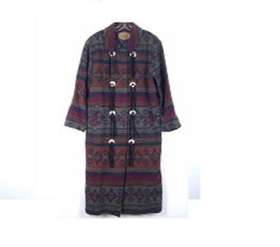 WOOLRICH Womens size M Long Navajo Nordic Coat Woo