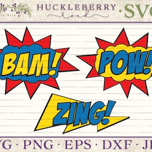Superhero Speech Bubble SVG File Bam! Pow! Zing! - Small Business Commercial Use / Personal Use