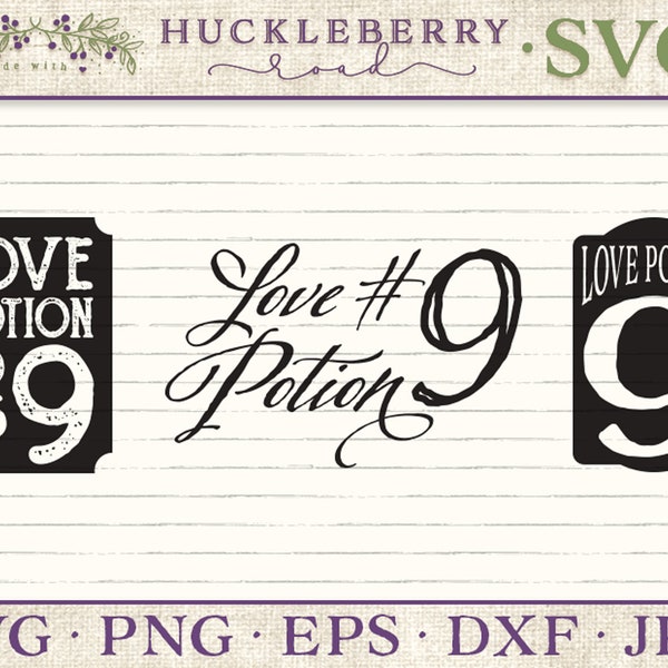 Love Potion No. 9 Labels SVG Cut File Set - Small Business Commercial Use / Personal Use