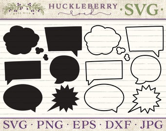 Speech Bubble SVG Cut File Set - Small Business Commercial Use / Personal Use