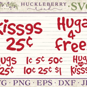 Knuffels en kusjes te koop bundel Valentijnsdag SVG Cut File Set - Small Business Commercieel Gebruik / Persoonlijk gebruik