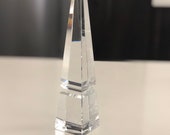 Baccarat French Crystal Louxor Obelisk Pyramid 10 Tall
