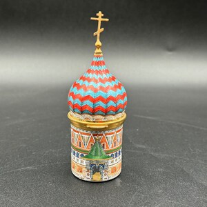 Rare Staffordshire Enamels Ukraine Russian Dome Church Trinket Box *Read*