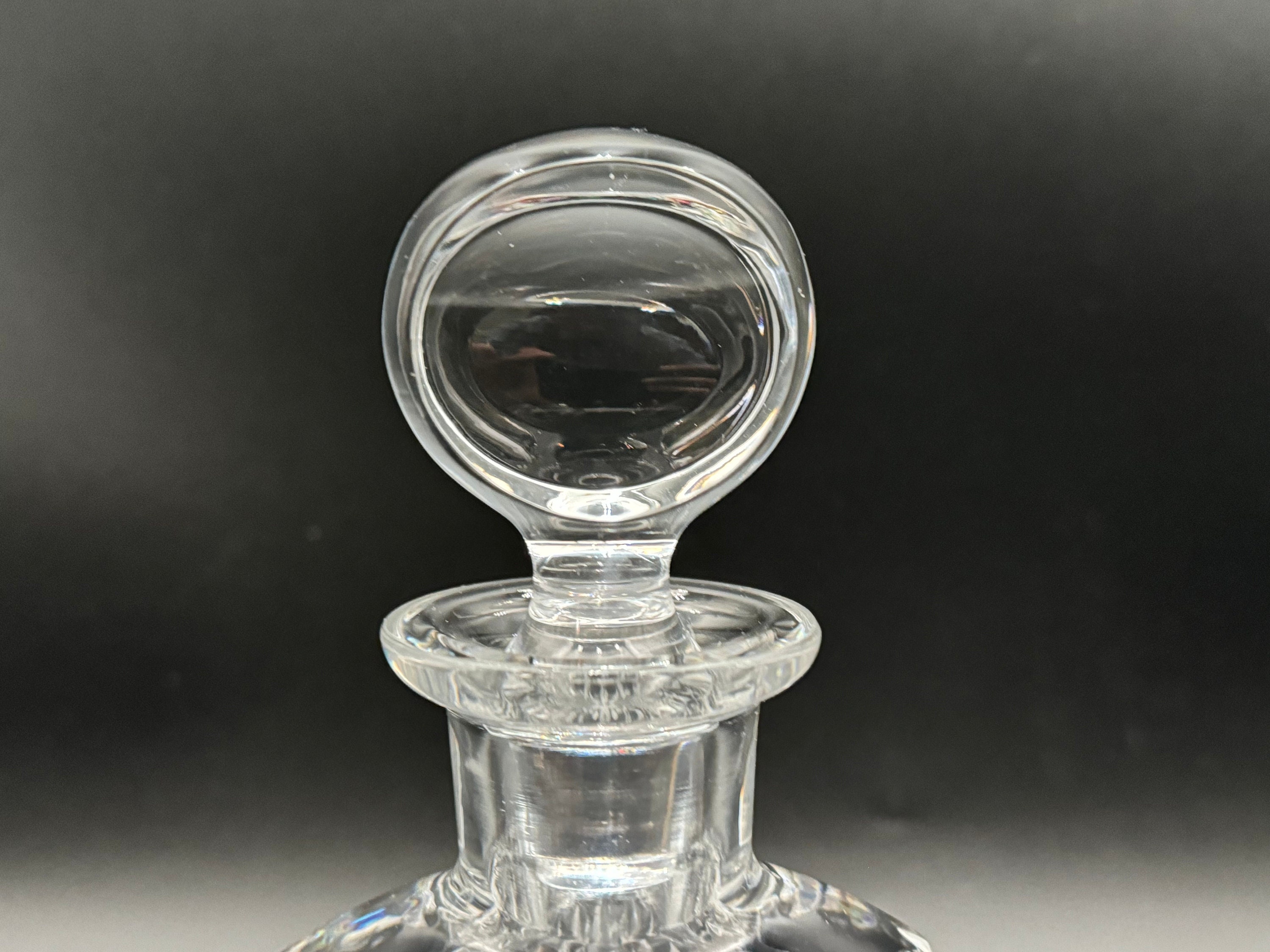 Atlantis Cut Glass Crystal Donut Hole Round Decanter Bottle Mint ...