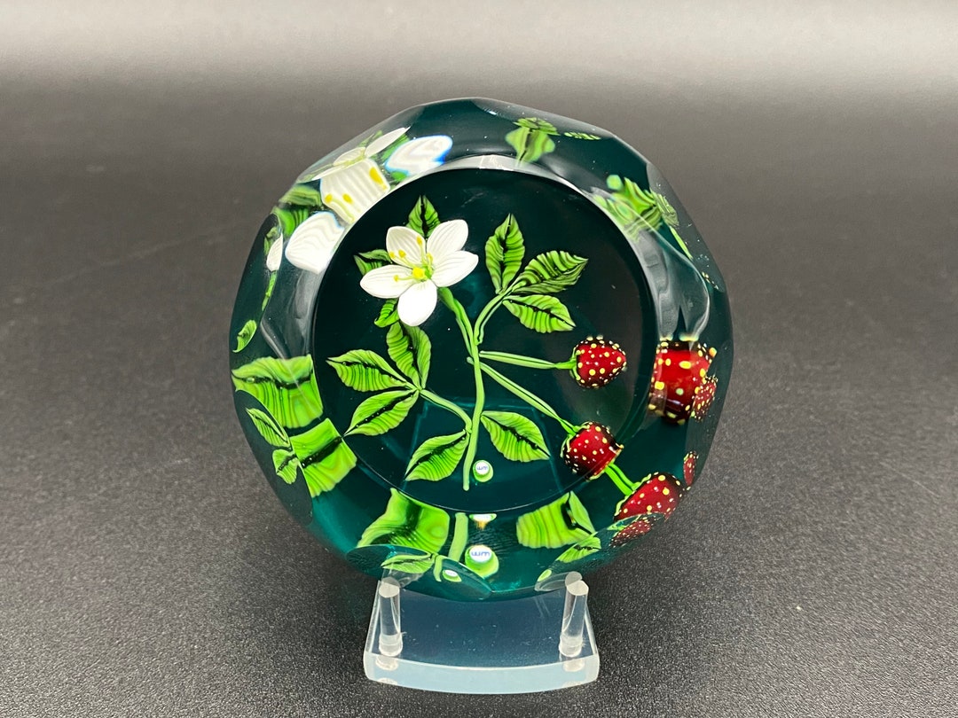 Caithness William Manson Art Glass strawberry Paperweight 2 - Etsy