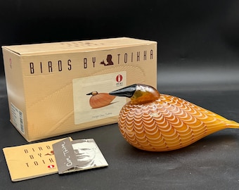 Oiva Toikka Snow Bunting (pulmunen) Opal White Art Glass Bird by