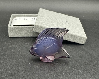 Lalique Crystal France Lilac Angel Fish Figurine Signed MIB Many Available